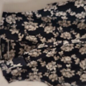 Style & Co. Black and Cream Floral Blouse